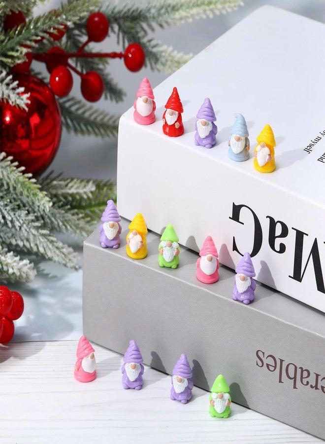 GGSTDDUP 30 Pcs Mini Resin Gnomes 6 Colors Tiny Gnomes Miniature Figurines Mini Gnome Decor Miniature Gnome Figurines for Garden Outdoor Landscape Dollhouse Patio Yard Lawn Potted Plant Decor - Image 5